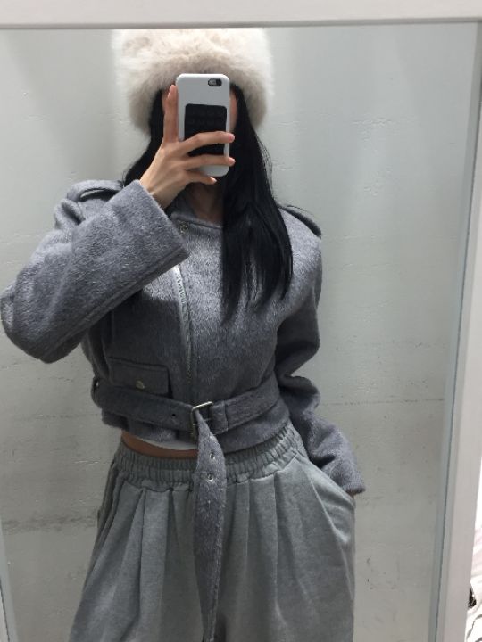 mars東大門㊣實拍女裝新款25秋冬真品職業人氣夾克含腰帶羊毛mars夾克