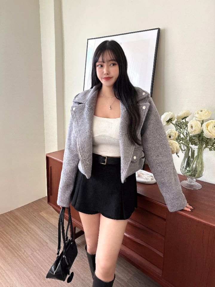 mars東大門㊣實拍女裝新款25秋冬真品職業人氣夾克含腰帶羊毛mars夾克