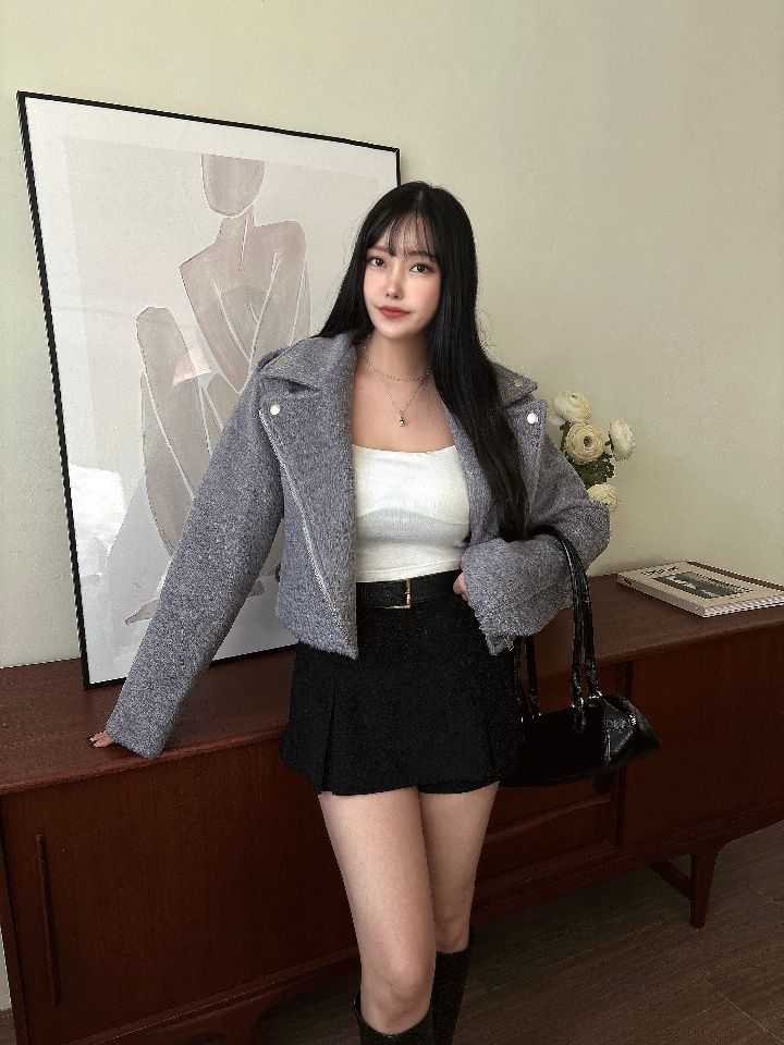 mars東大門㊣實拍女裝新款25秋冬真品職業人氣夾克含腰帶羊毛mars夾克