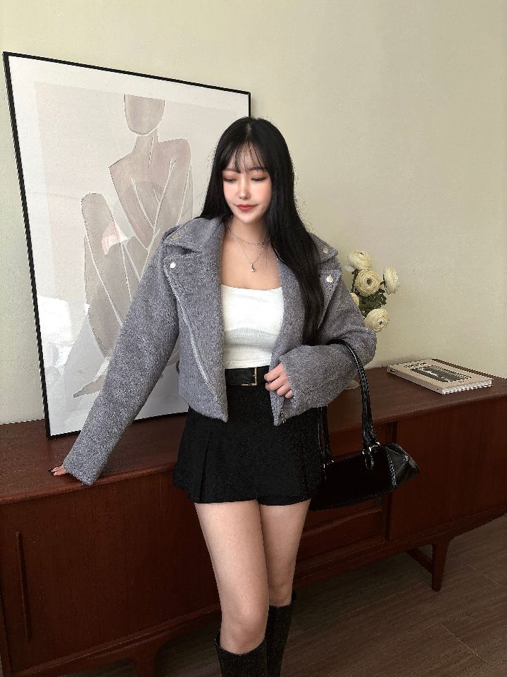 mars東大門㊣實拍女裝新款25秋冬真品職業人氣夾克含腰帶羊毛mars夾克