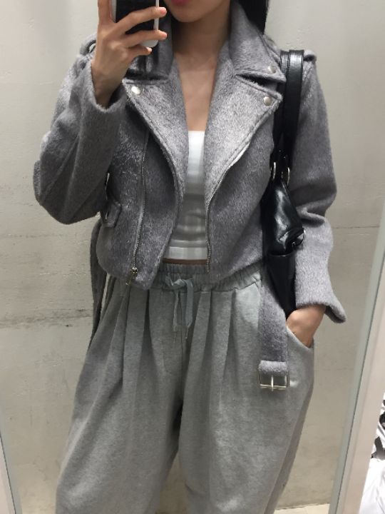 mars東大門㊣實拍女裝新款25秋冬真品職業人氣夾克含腰帶羊毛mars夾克