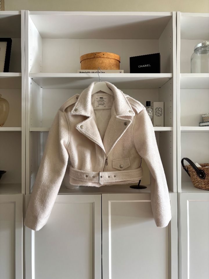 mars東大門㊣實拍女裝新款25秋冬真品職業人氣夾克含腰帶羊毛mars夾克圖色2