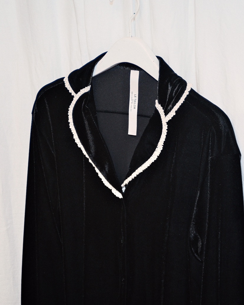 LETAILOR東大門㊣直郵女裝新品職業25秋冬襯衫蕾絲衫天鵝絨LETAILOR襯衫/蕾絲衫