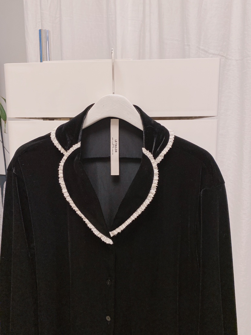 LETAILOR東大門㊣直郵女裝新品職業25秋冬襯衫蕾絲衫天鵝絨LETAILOR襯衫/蕾絲衫