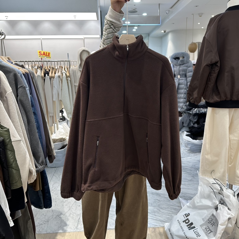 REVE-L韓國代購㊣女裝新品推薦職業人氣25秋冬衛衣抓絨拉鏈REVE-L衛衣圖色3