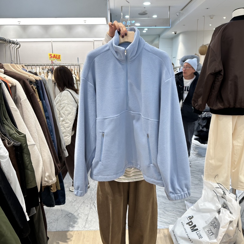 REVE-L韓國代購㊣女裝新品推薦職業人氣25秋冬衛衣抓絨拉鏈REVE-L衛衣圖色4