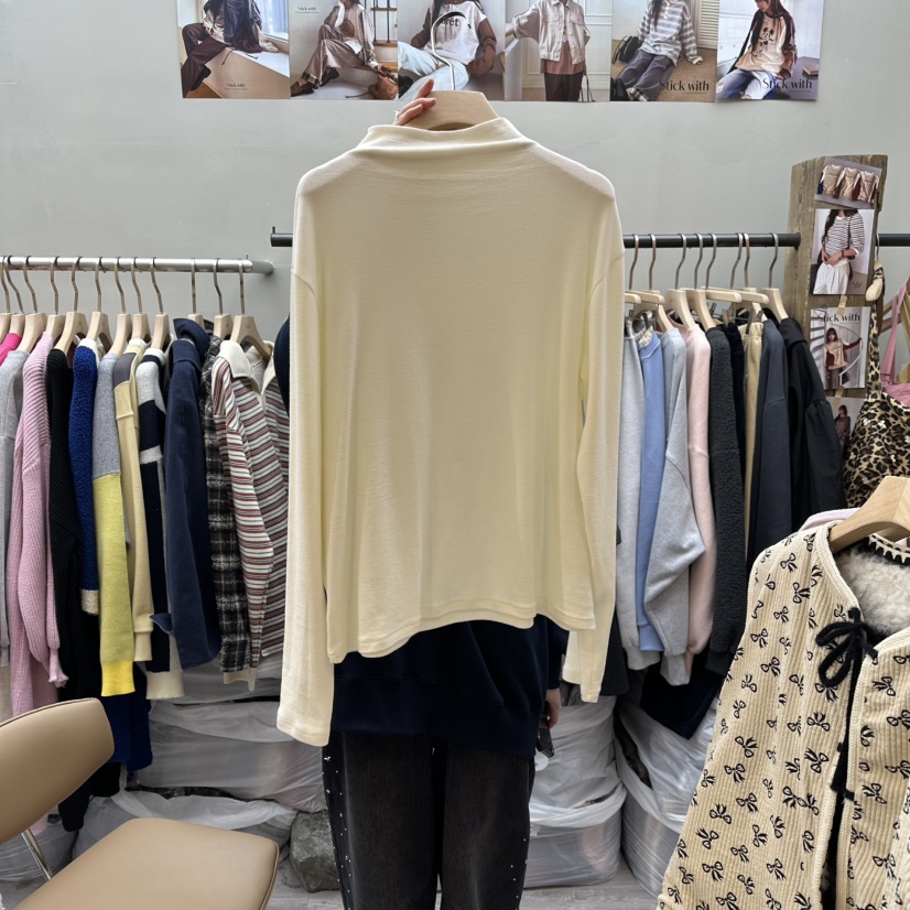 STICK WITH韓國直郵㊣女士新款真品時尚職業25秋冬長袖T恤STICK WITH長袖T恤