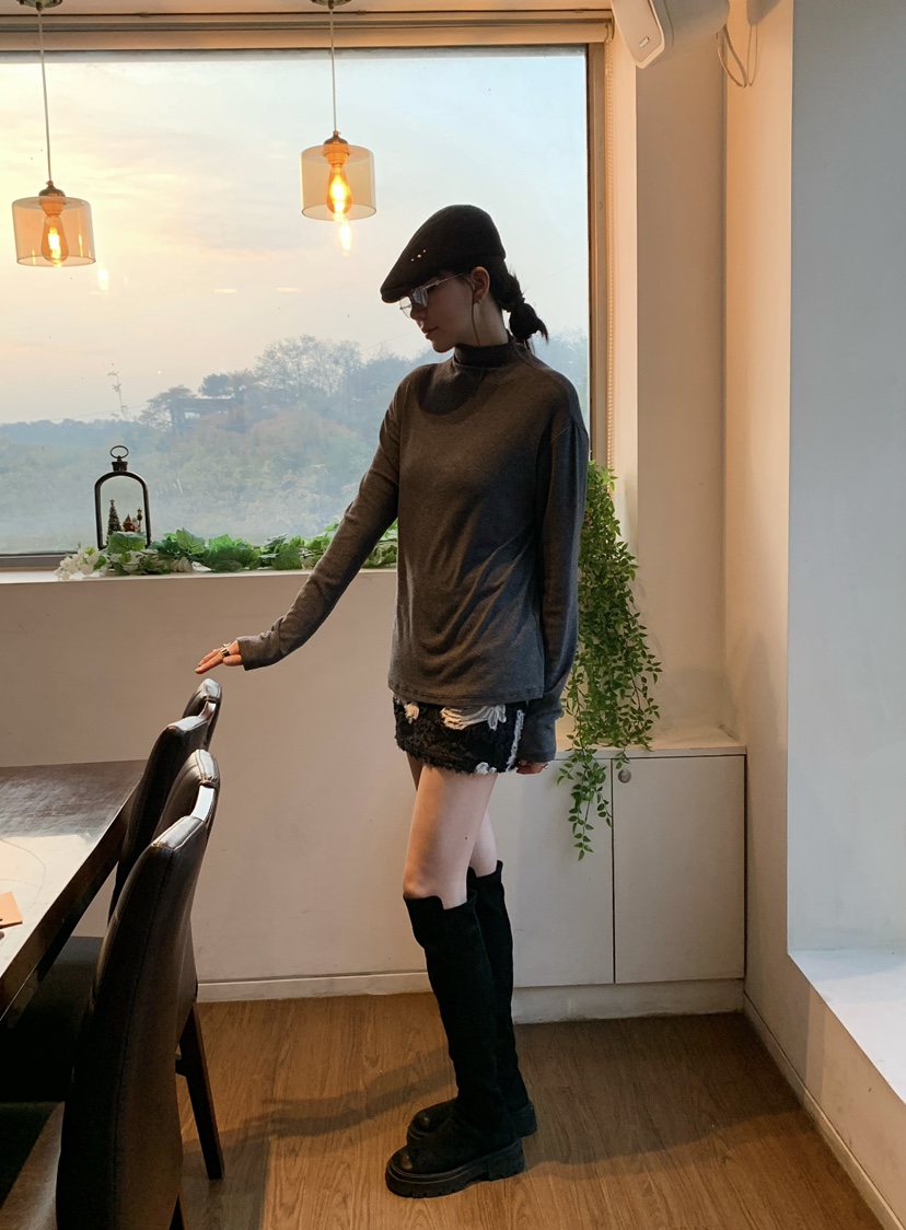 STICK WITH韓國直郵㊣女士新款真品時尚職業25秋冬長袖T恤STICK WITH長袖T恤