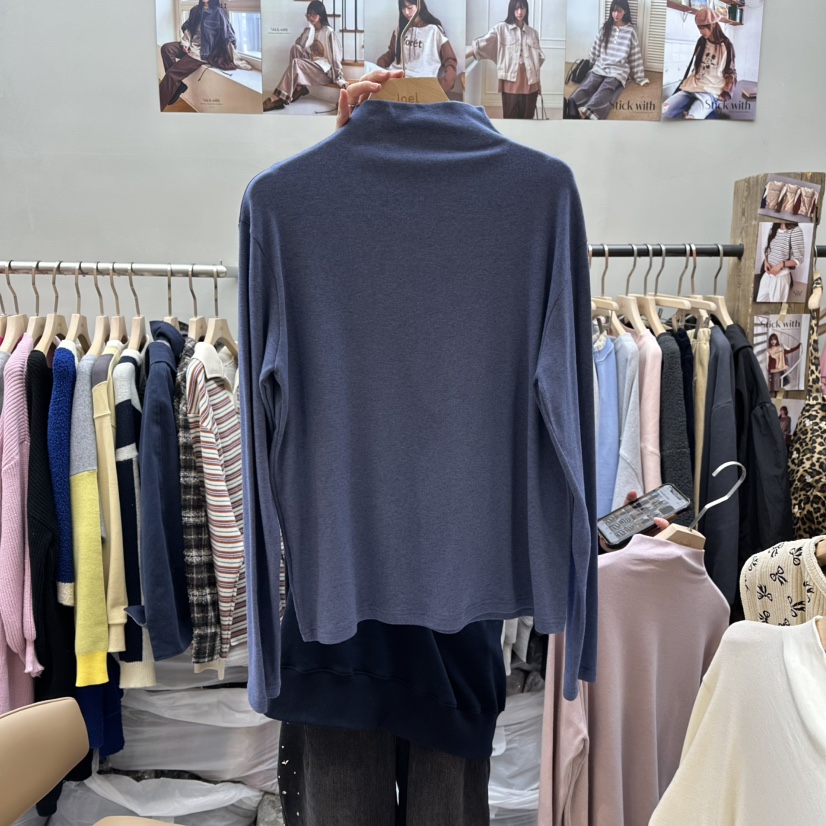 STICK WITH韓國直郵㊣女士新款真品時尚職業25秋冬長袖T恤STICK WITH長袖T恤圖色3