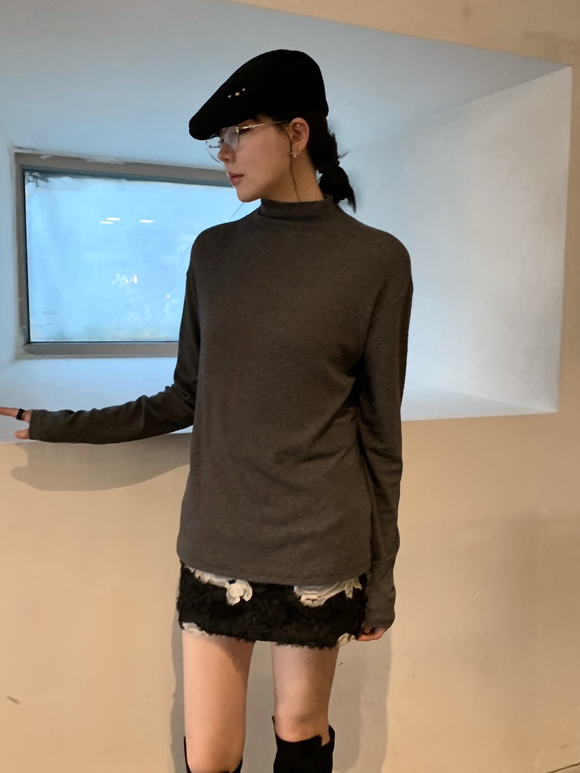 STICK WITH韓國直郵㊣女士新款真品時尚職業25秋冬長袖T恤STICK WITH長袖T恤圖色4