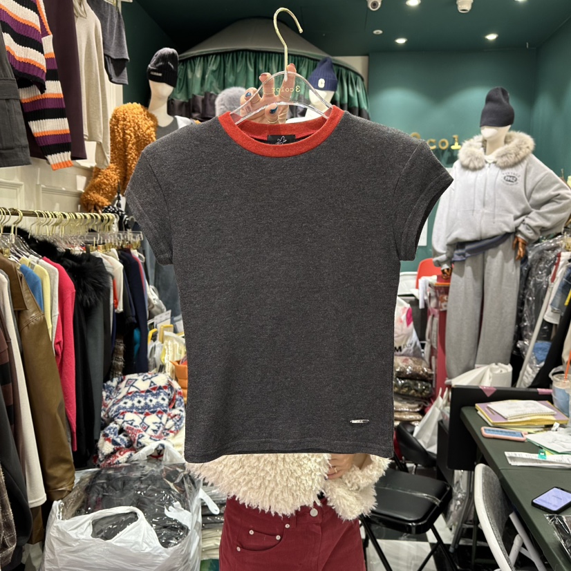 3COLOR韓國直郵㊣女士新品真品T恤Three colorT恤圖色3