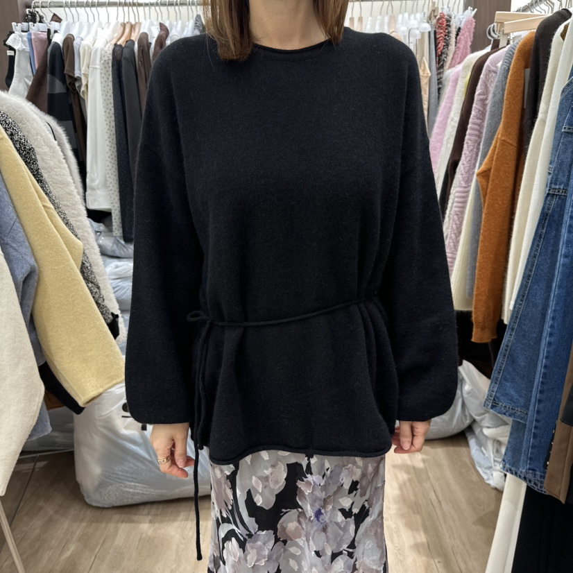 HANSUNGHYUN東大門㊣實拍女裝新款時尚熱賣針織衫羊毛圓領寬松HANSUNGHYUN針織衫圖色3黑色