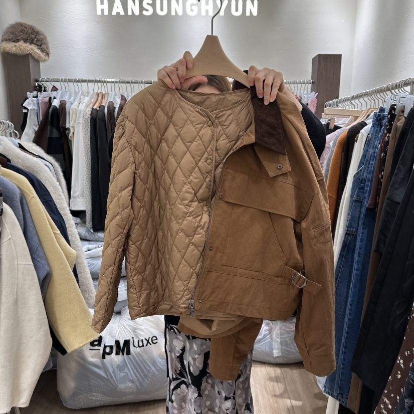 HANSUNGHYUN韓國代購㊣女裝新款真品職業推薦熱賣套裝可拆卸鵝HANSUNGHYUN套裝