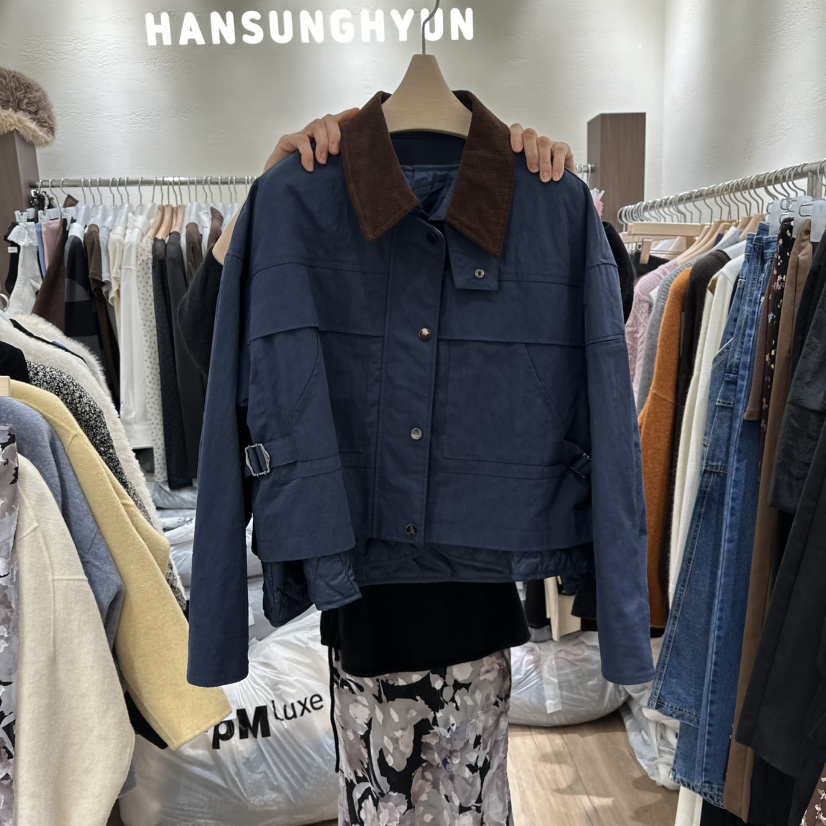 HANSUNGHYUN韓國代購㊣女裝新款真品職業推薦熱賣套裝可拆卸鵝HANSUNGHYUN套裝圖色2