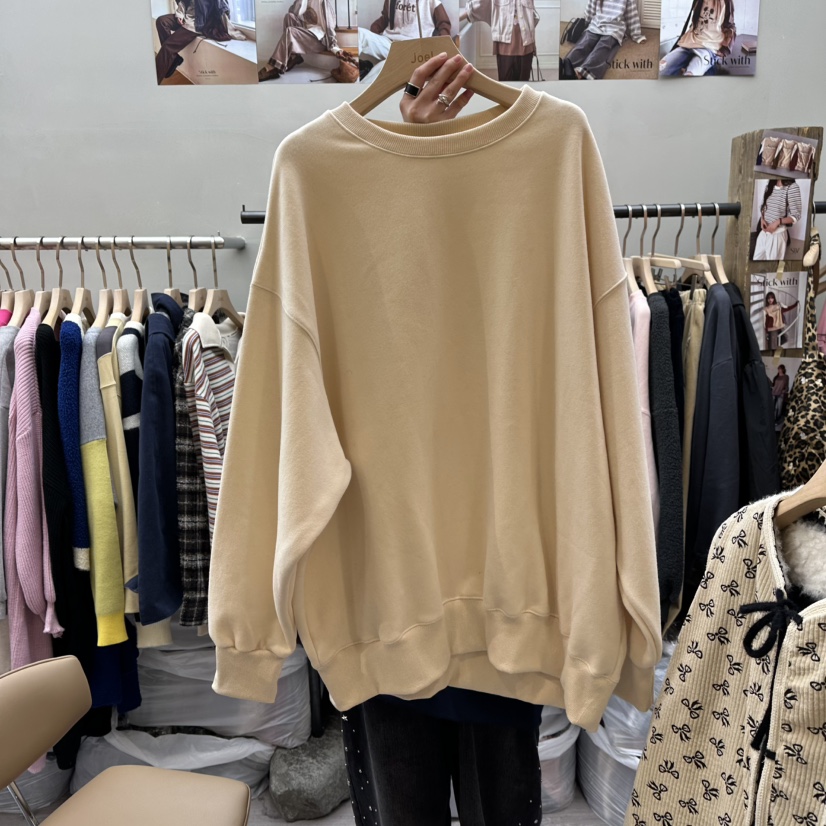 STICK WITH東大門㊣實拍女士新款推薦時尚真品熱賣衛衣加絨STICK WITH衛衣圖色2米色