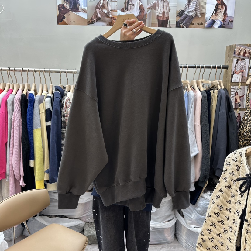 STICK WITH東大門㊣實拍女士新款推薦時尚真品熱賣衛衣加絨STICK WITH衛衣圖色7墨色