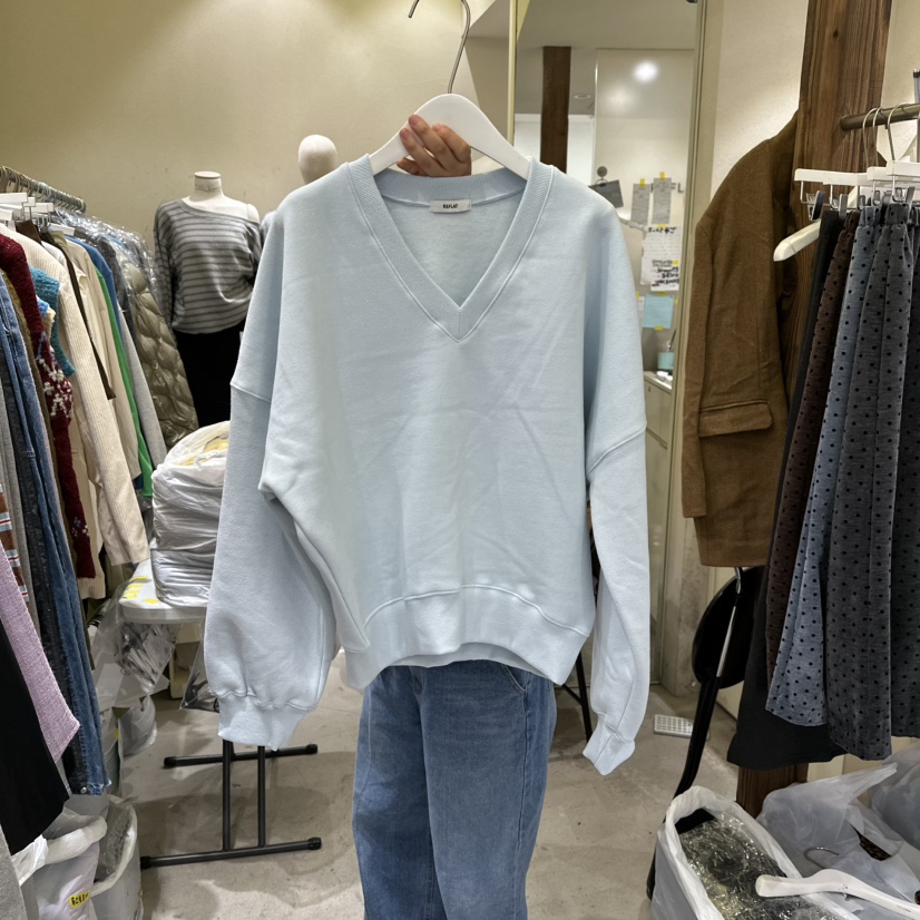 REFLAT東大門㊣實拍女士新品時尚職業25秋冬推薦衛衣V領加絨REFLAT衛衣圖色2