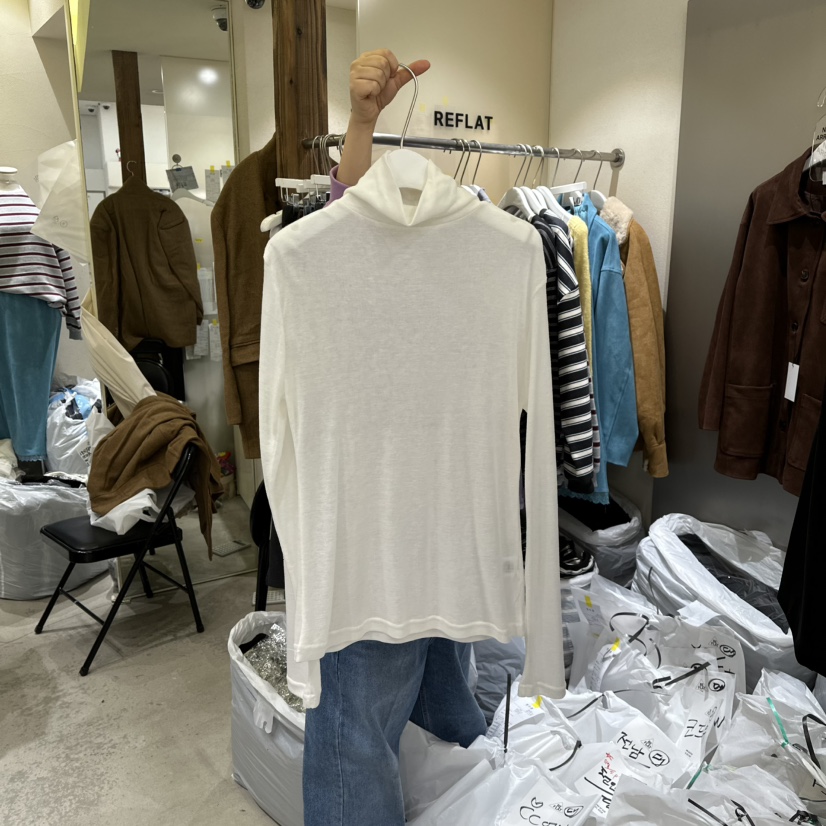 REFLAT韓國代購㊣女士新款時尚真品25秋冬推薦人氣長袖T恤羊毛REFLAT長袖T恤圖色1