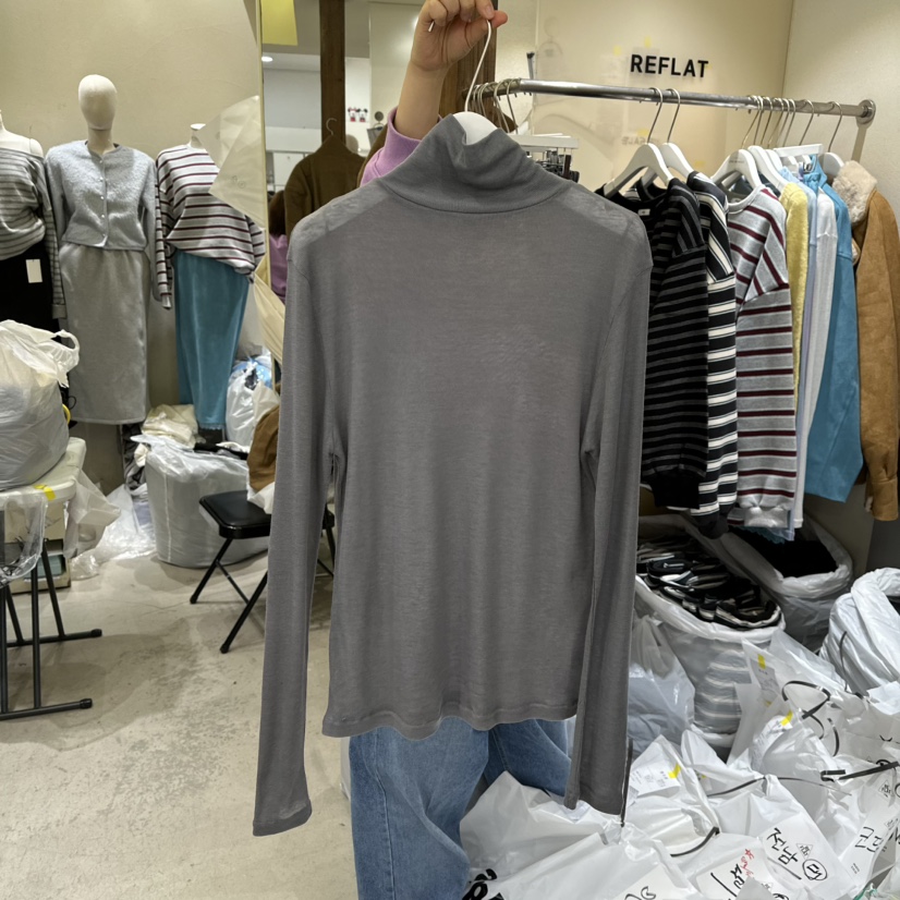 REFLAT韓國代購㊣女士新款時尚真品25秋冬推薦人氣長袖T恤羊毛REFLAT長袖T恤圖色4