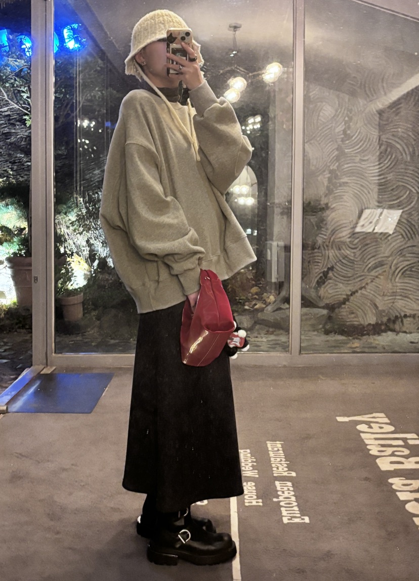 STICK WITH韓國代購㊣女士新品職業25秋冬推薦休閑長裙加絨STICK WITH長裙