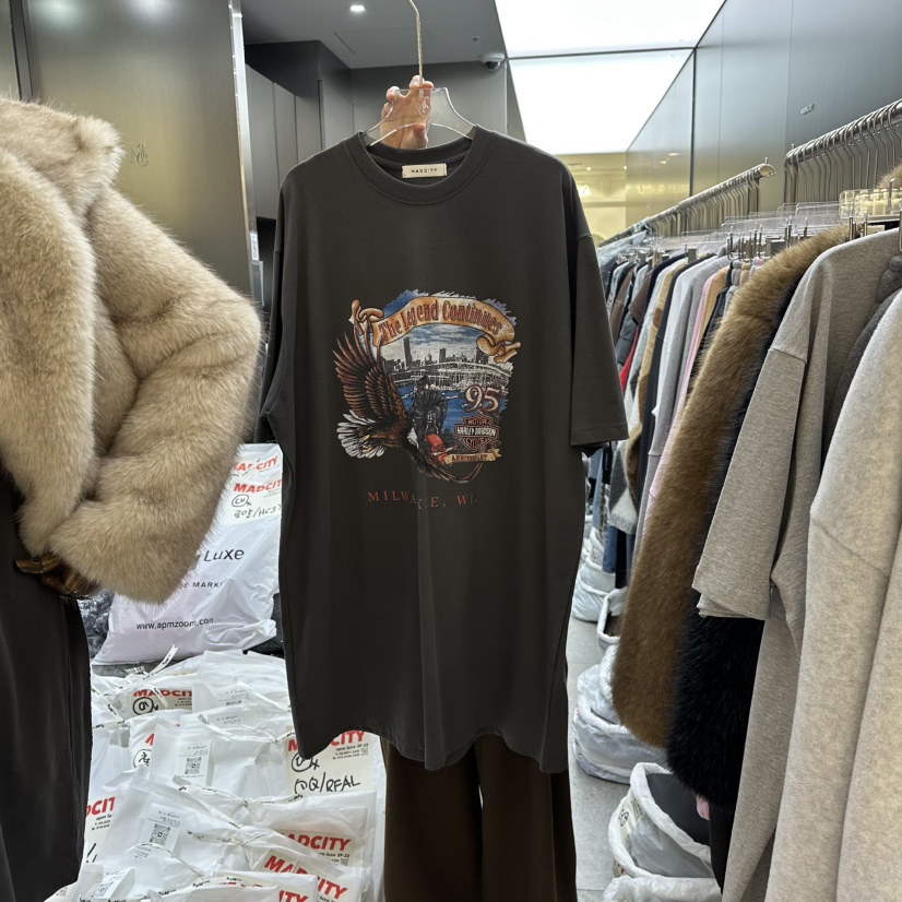 MADCITY韓國代購㊣女裝新款時尚休閑25秋冬推薦真品職業T恤MADCITYT恤圖色2