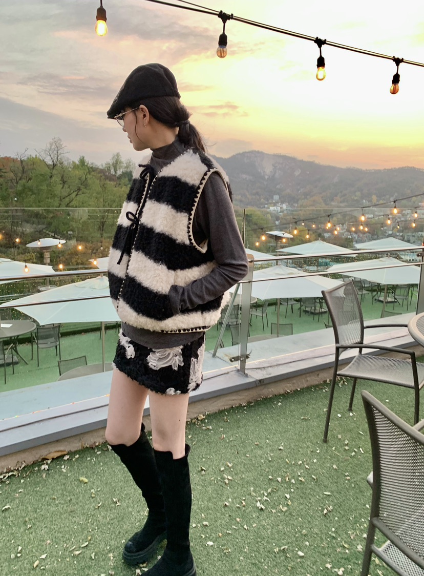 STICK WITH東大門㊣代購女士新款真品休閑推薦熱賣馬甲兩面穿STICK WITH馬甲