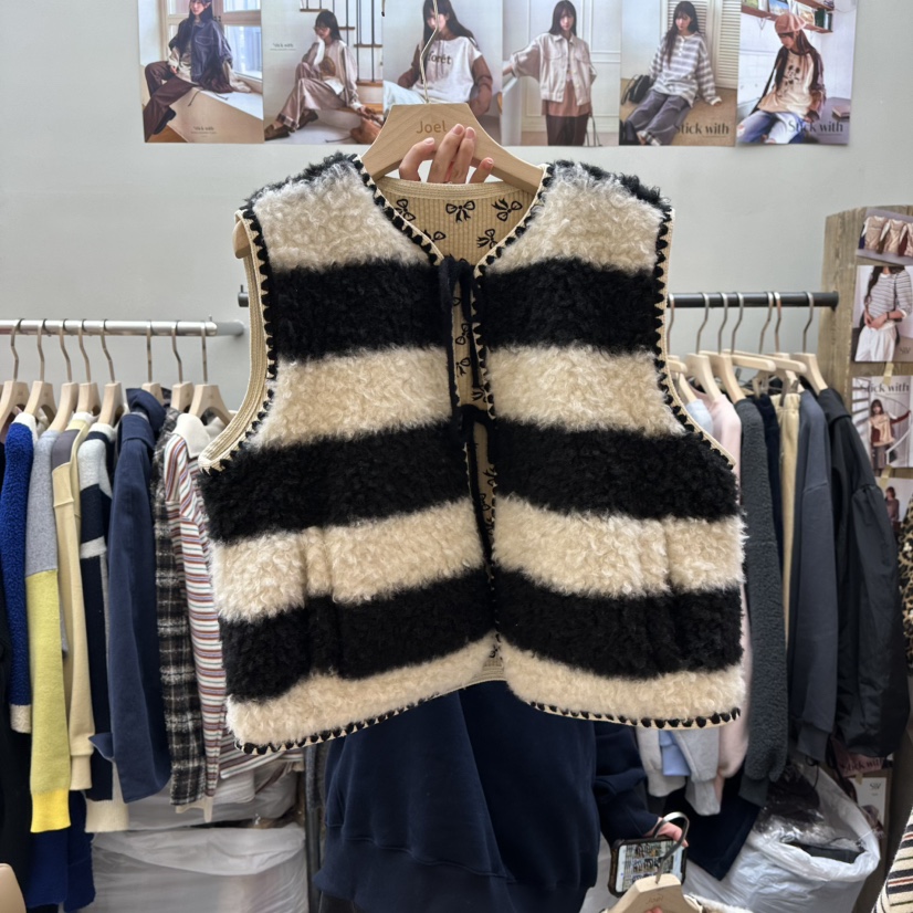 STICK WITH東大門㊣代購女士新款真品休閑推薦熱賣馬甲兩面穿STICK WITH馬甲圖色2