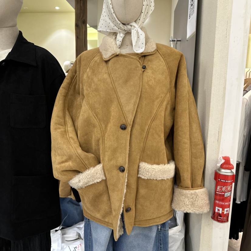 REFLAT東大門㊣直郵女裝新品推薦職業時尚熱賣短款大衣麂皮REFLAT短款大衣