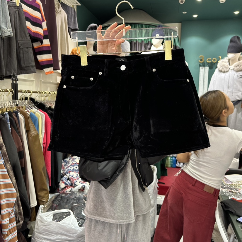 3COLOR東大門㊣實拍女裝新款時尚短褲Three color短褲圖色2黑色