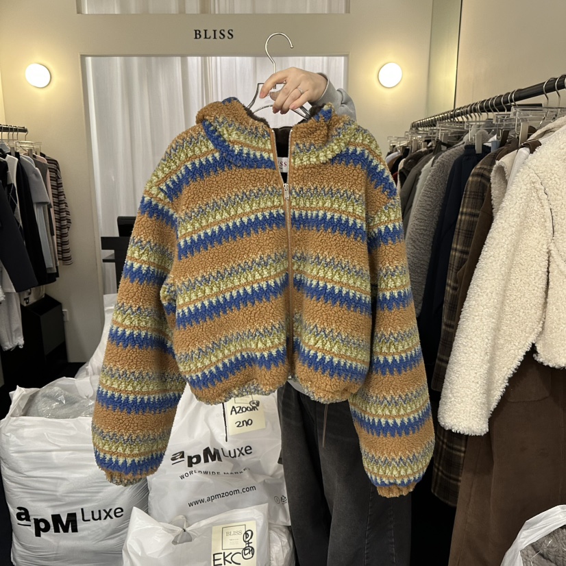 BLISS韓國直郵㊣女士新款人氣真品時尚熱賣職業25秋冬夾克加絨BLISS夾克圖色2