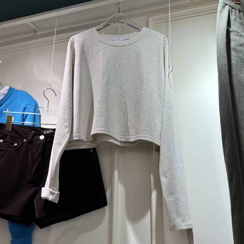 3COLOR韓國代購㊣女裝新款時尚長袖T恤Three color長袖T恤圖色4