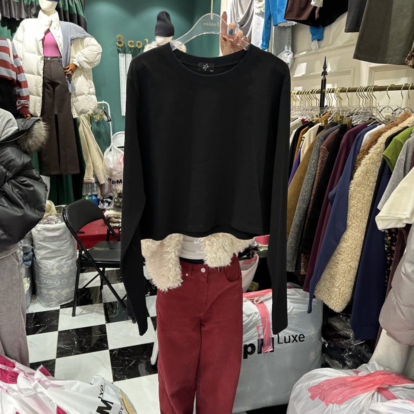 3COLOR韓國代購㊣女裝新款時尚長袖T恤Three color長袖T恤圖色5