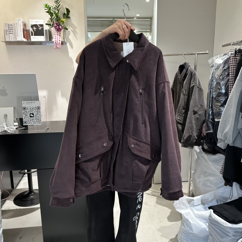 MEMO CLASSIC韓國代購㊣女裝新品職業熱賣真品夾克燈芯絨加絨MEMO CLASSIC夾克圖色1