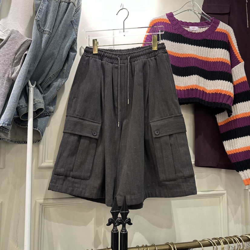 3COLOR東大門㊣代購女士新品真品短褲Three color短褲圖色1灰色
