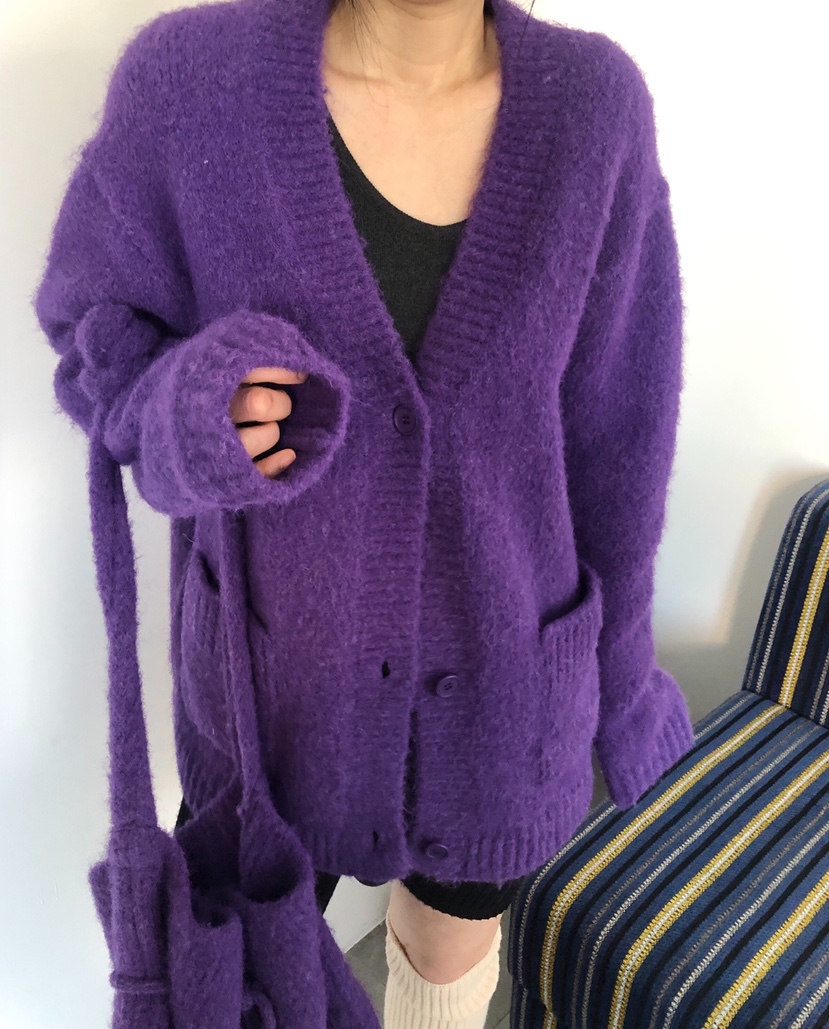 MELTED-P東大門㊣代購女裝新款職業真品休閑毛衣羊毛口袋開衫MELTED-P毛衣