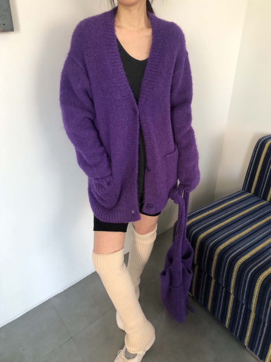 MELTED-P東大門㊣代購女裝新款職業真品休閑毛衣羊毛口袋開衫MELTED-P毛衣圖色1