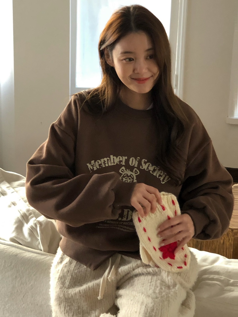 ONDO-P韓國代購㊣女士新款休閑真品推薦25秋冬職業衛衣加絨ONDO-P衛衣