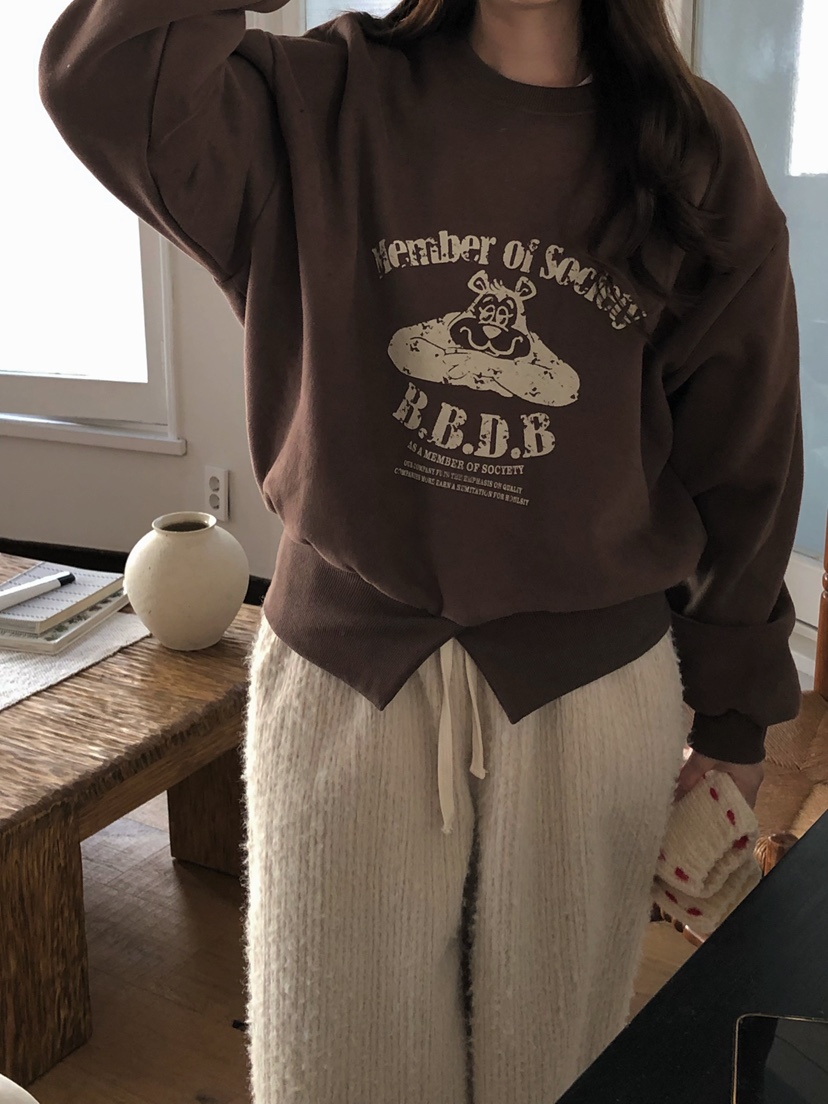 ONDO-P韓國代購㊣女士新款休閑真品推薦25秋冬職業衛衣加絨ONDO-P衛衣