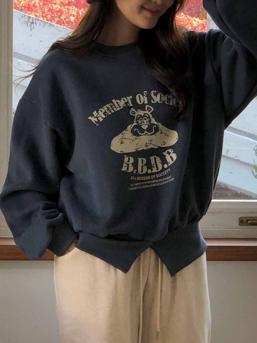 ONDO-P韓國代購㊣女士新款休閑真品推薦25秋冬職業衛衣加絨ONDO-P衛衣