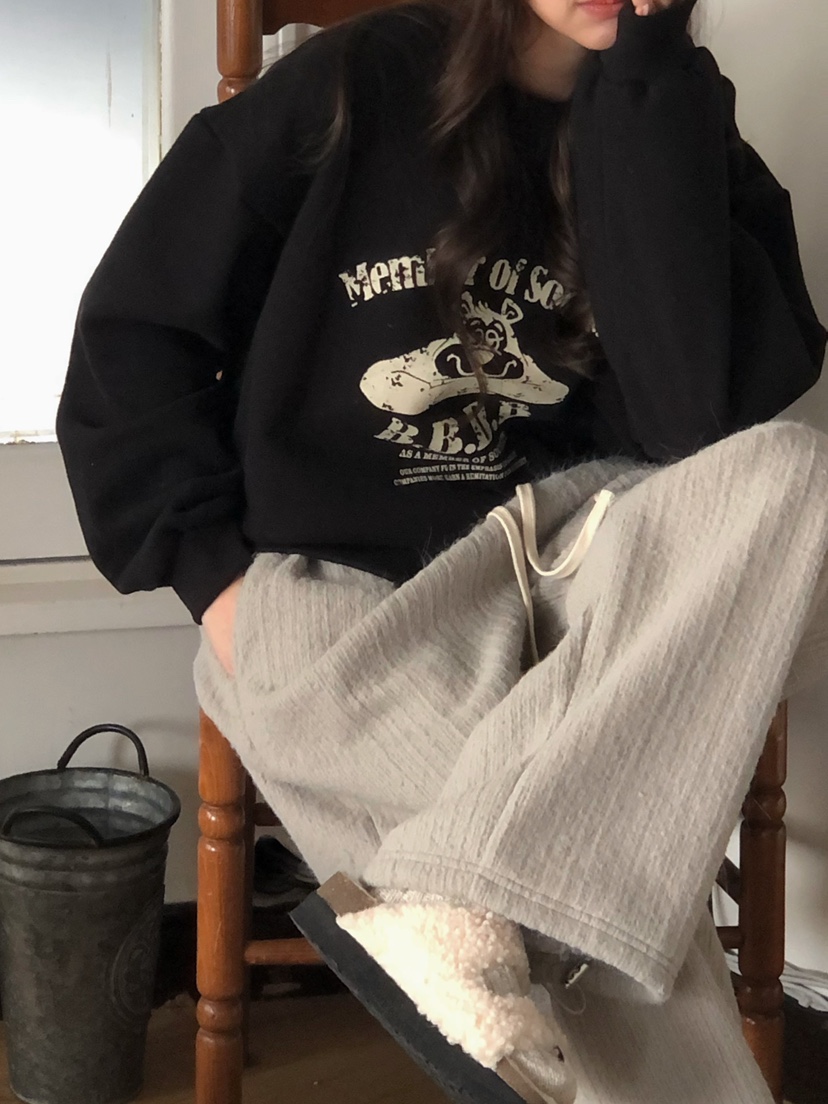 ONDO-P韓國代購㊣女士新款休閑真品推薦25秋冬職業衛衣加絨ONDO-P衛衣