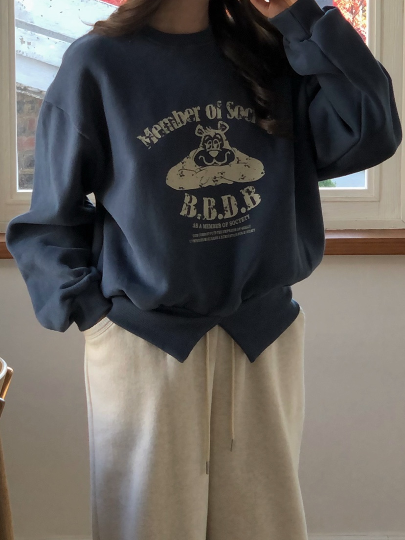 ONDO-P韓國代購㊣女士新款休閑真品推薦25秋冬職業衛衣加絨ONDO-P衛衣圖色2