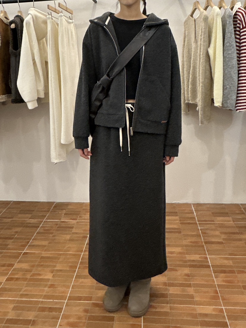 LOGON韓國代購㊣女士新品熱賣推薦人氣休閑真品長裙羊毛羅紋LOGON長裙