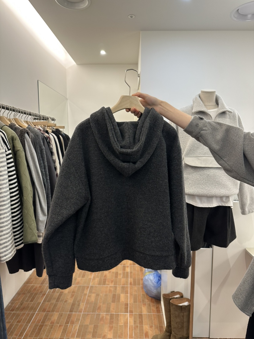 LOGON東大門㊣直郵女裝新款25秋冬職業真品針織衫連帽拉鏈衫LOGON針織衫