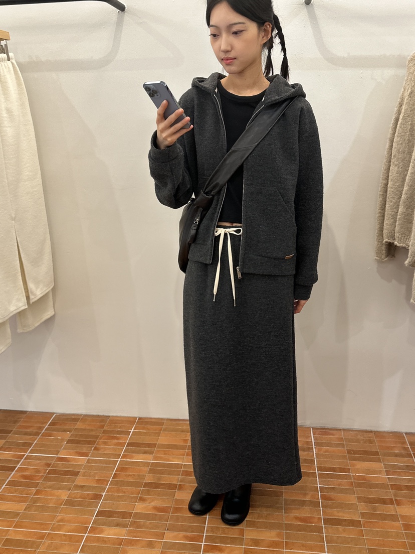 LOGON東大門㊣直郵女裝新款25秋冬職業真品針織衫連帽拉鏈衫LOGON針織衫