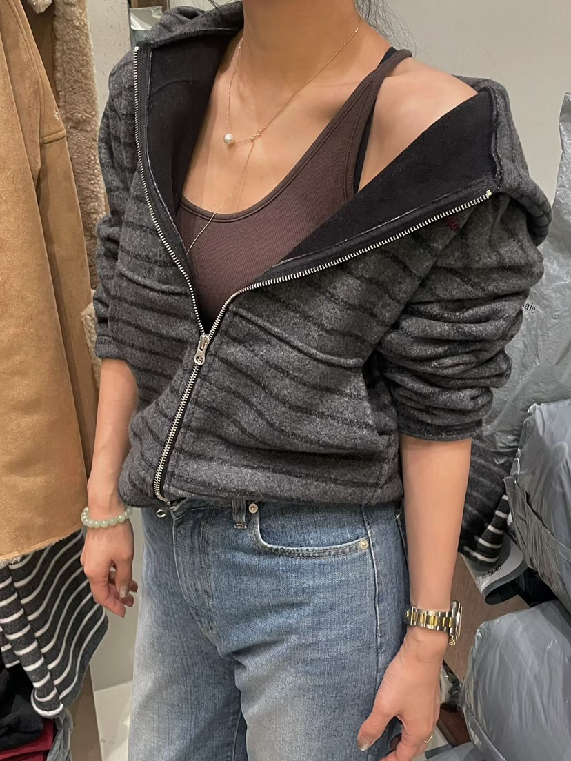 ONDO-P東大門㊣實拍女裝新品時尚真品25秋冬休閑針織衫連帽衫ONDO-P針織衫