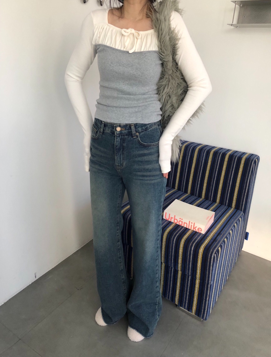 MELTED-P東大門㊣代購女裝新款熱賣推薦人氣牛仔褲加絨羊毛MELTED-P牛仔褲