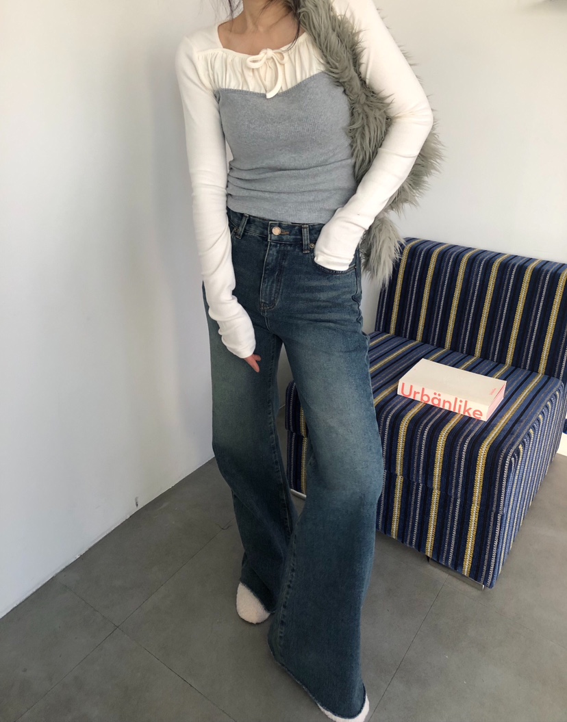 MELTED-P東大門㊣代購女裝新款熱賣推薦人氣牛仔褲加絨羊毛MELTED-P牛仔褲