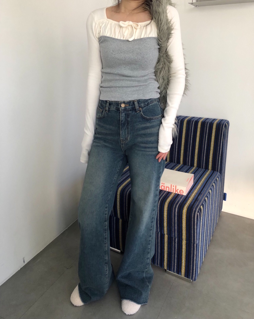 MELTED-P東大門㊣代購女裝新款熱賣推薦人氣牛仔褲加絨羊毛MELTED-P牛仔褲