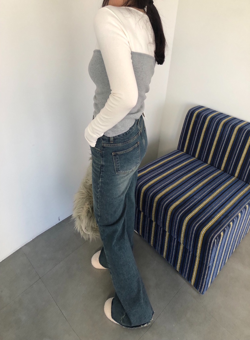 MELTED-P東大門㊣代購女裝新款熱賣推薦人氣牛仔褲加絨羊毛MELTED-P牛仔褲