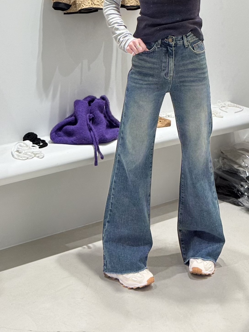 MELTED-P東大門㊣代購女裝新款熱賣推薦人氣牛仔褲加絨羊毛MELTED-P牛仔褲